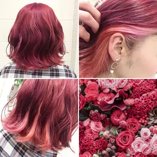 ミディアム カラー "PEPPU "所属・派手髪、ハイトーン ショートヘアShinのヘアスタイル