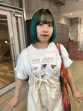 ショート カラー ナガノリノ /ボブ/ ベージュ/暖色のヘアスタイル