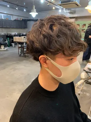 ミディアム カラー パーマ メンズ 南堀江🌿パーマ Tetsu【テツ】のヘアスタイル