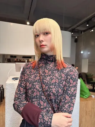 セミロング カラー ヘアアレンジ MONIQA所属・🐲RYUKI メンズブリーチのヘアスタイル