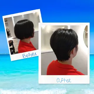 ショート GR 髪質改善トリートメント×ヘッドスパ【ジーアール】所属・🌺中村🌺毎日楽し くなる髪をご提案✨のヘアスタイル