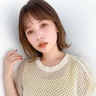 ミディアム カラー 🌱小顔ヘア/ボブ ミディアム/双葉🌱のヘアスタイル