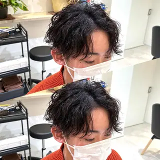 ショート パーマ メンズ AI TOKYO  横浜店所属・メンズ支持数No.1 👑リュウ👑のヘアスタイル