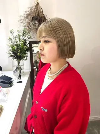 ショート カラー ハイトーンボブ美容師 /馬場 翼のヘアスタイル