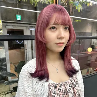 セミロング カラー 韓国ヘア /男女❄️ 細江 美紅のヘアスタイル