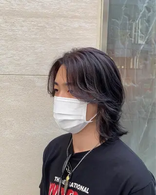 メンズ 透明感ブリーチ/ メンズパーマのヘアスタイル