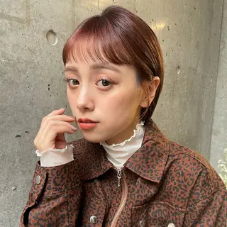 ショート カラー ブリーチ/暖色/ ダブルカラー/ゆきなのヘアスタイル