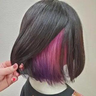 カラー 推しアニメカラー🌈 ツヤ透明感カラー🦄のヘアスタイル