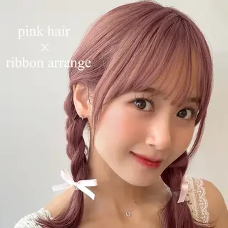 セミロング カラー ヘアアレンジ 🍑暖色/レイヤー/ 真希🎀のヘアスタイル