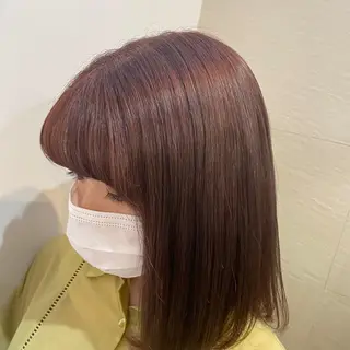 セミロング カラー ヘアアレンジ あやめ【顔まわり/レ イヤー/柔らかカラ】のヘアスタイル