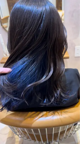 ミディアム ブリーチなしダブル カラー縮毛矯正 下野のヘアスタイル