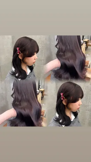 セミロング カラー ♡ラベンダー/ピンク /顔まわり♡ネイロのヘアスタイル