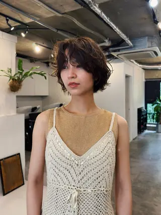 ショート パーマ くぎお けんじのヘアスタイル
