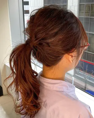セミロング ヘアアレンジ 根本 剛史のヘアスタイル