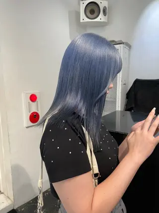 セミロング カラー ヘアアレンジ 艶ハイトーン/ヘア アレンジAYAKAのヘアスタイル