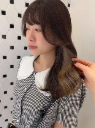 セミロング カラー ヘアアレンジ 大人girly/ 銀座RINOSEのヘアスタイル