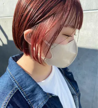 ショート カラー ブリーチカラーレイヤ ーカット🦋annaのヘアスタイル