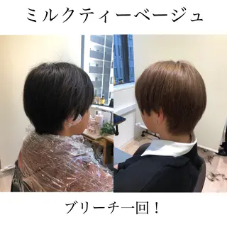 ショート カラー パーマ メンズ kiitos所属・関西センターパート メンズモデル募集のヘアスタイル