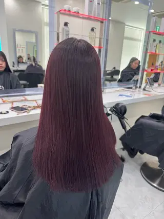 ロング カラー 透けるやわらか艶髪♡ ナチュラルストレートのヘアスタイル