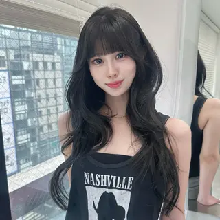 ロング カラー ヘアアレンジ 大人っぽ中韓レディ ヘア🤍MAOのヘアスタイル