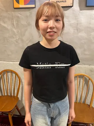 セミロング カラー さの あやねのヘアスタイル