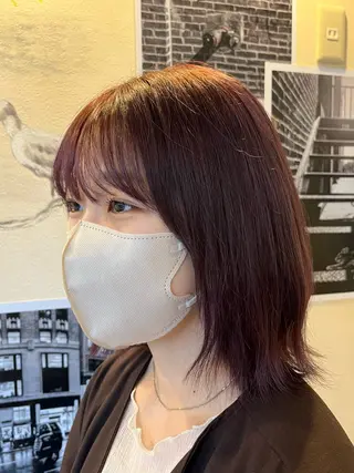 ミディアム カラー 🩷ྀི暖色カラー 🫧ྀིススマゴチヨのヘアスタイル