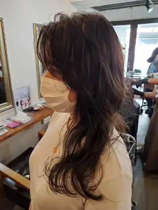 ロング カラー フリーランス所属・韓国ヘア レイヤー くびれヘアMATSUのヘアスタイル