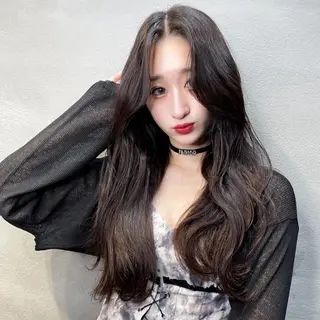 ロング ブリーチなし透明感カ ラー×韓国ヘア♡ヒデのヘアスタイル
