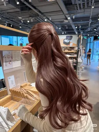 セミロング カラー うる艶韓国ヘア 🤍りんのヘアスタイル