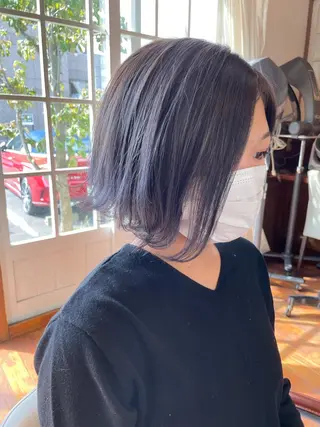 ミディアム カラー 足立 悠輔のヘアスタイル