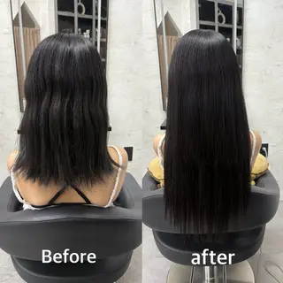 ロング ブリーチなしカラー レイヤーカットのヘアスタイル