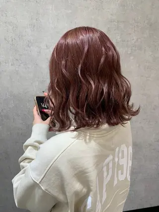 ミディアム カラー パーマ 森山 陽菜のヘアスタイル