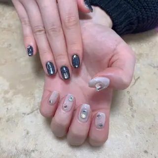 ネイル はな💎ネイル ワンホン、長さ出しのネイルデザイン