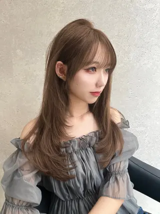 ロング カラー 🤎大人かわいい🤎 韓国レイヤー🤎力丸のヘアスタイル