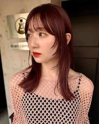 ミディアム カラー yuuka/ボブ/ダ ブルカラー/髪質改善のヘアスタイル