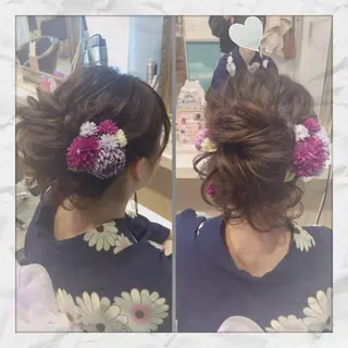 セミロング ヘアセット/着付け 𓇼 松本 夏美𓇼のヘアスタイル