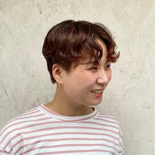 ショート カラー パーマ BELLA阿部野 TOMOMIのヘアスタイル