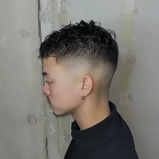 ショート パーマ メンズ &CREW スタッフのヘアスタイル