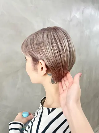 ショート カラー パーマ ヘアアレンジ メンズ ハイトーン/レイヤー 🌸さくらのヘアスタイル