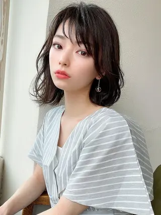 ミディアム 【愛され小顔カット】 YOSHIKIヘアのヘアスタイル