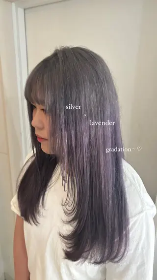 ロング カラー 光本 杏のヘアスタイル