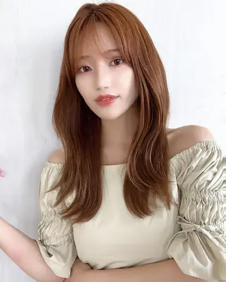 セミロング カラー 顔周り/くびれヘア 韓国ヘア💕風間るなのヘアスタイル