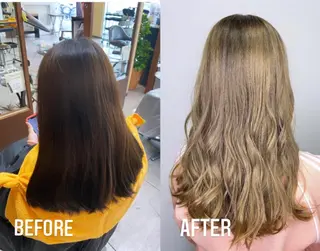 ロング カラー ヘアアレンジ HAIRSALONLOOP所属・川上 麻梨阿のヘアスタイル