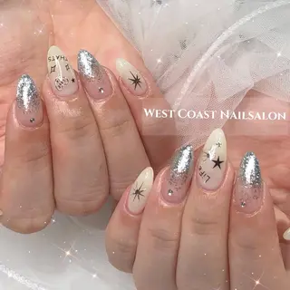 ネイル リボン、ガーリー パーツ放題専門店のネイルデザイン