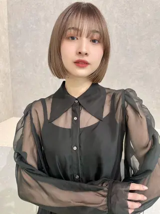 ショート カラー 🍀ボブ・ショート 透明感カラー🍀萌のヘアスタイル