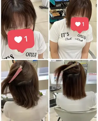 セミロング タカハシ リナのヘアスタイル