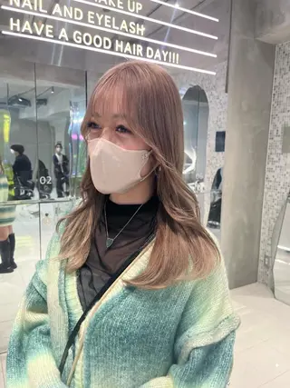 セミロング カラー 韓国ヘア/耳ツボジュ エリー♡ayumuのヘアスタイル