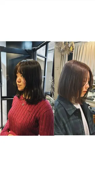 ミディアム カラー 透明感カラーと映画 美容師/yujiのヘアスタイル