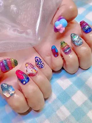 ネイル シェアサロンLei.g(レイジー)所属・3Dアートネイル💗 都築レナのネイルデザイン