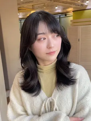 ミディアム 大人可愛い透明感🌟 小顔・韓国髪🌟野中のヘアスタイル